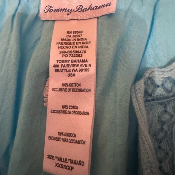 Tommy Bahama Blue Sleeveless Tassel Dress Size XXS - Picture 2 of 2